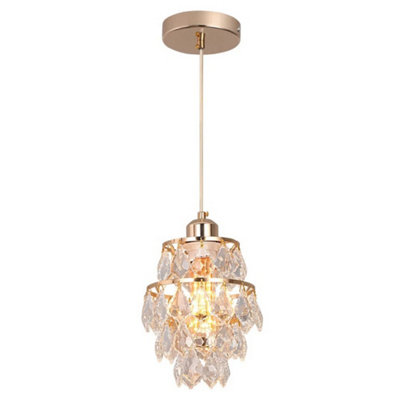 Crystal Gold Chandelier Pendant Light Ceiling Light E27