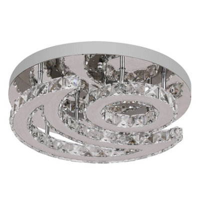 Crystal Chandelier Led Silver Ceiling Light Cool White 40Cm from B&Q