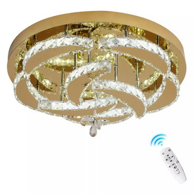  - Gold Ceiling Light Chandelier With Remote Control 50X24Cm