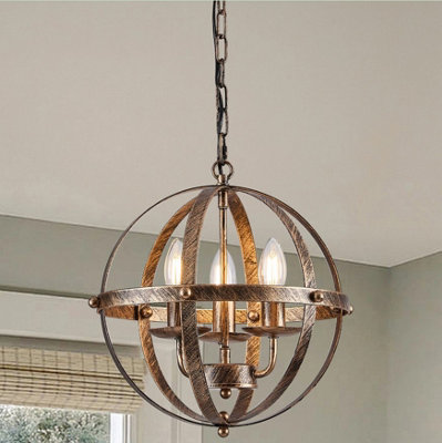 Pendant Light Globe Lighting Chandelier Hanging Bronze32Cm from B&Q