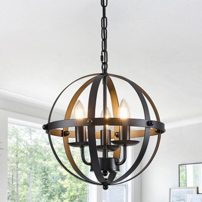 Pendant Light Globe Lighting Chandelier Hanging Black 32Cm from B&Q