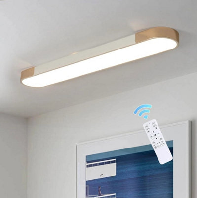  - Led Ceiling Light Dimmable Remote Control Oval Light Gold 100Cm