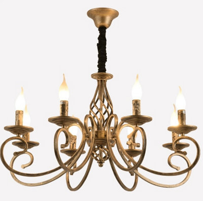 Vintage Chandelier 8 Light Pendant Light Bronze E14 Metal from B&Q