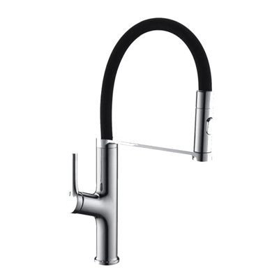 Modern Pull-Down Kitchen Faucet With Flexible Hose Chrome Tap