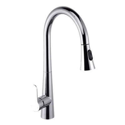 - Kitchen Faucets With Pull Out Spray Mixer Faucet Swivel Chrome Stainless Steel