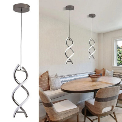  - Modern Spiral Led Pendant Light Chandelier Black