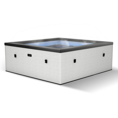 Wave Spas Wave Garda 6-Person Square Rigid Eco Foam Hot Tub & Spa90-Jet Massage SystemEnergy-EfficientPebble White from B&Q