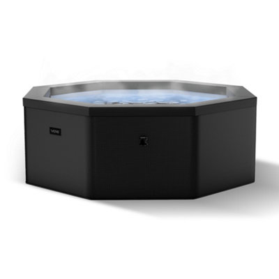 Wave Black Como | 6-Person Eco Foam Hot Tub | Built-In Integrated Heater - Charcoal - 6 Person | 195X70cm - Standard - Image 7