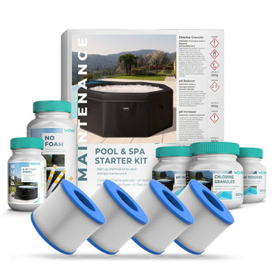 Wave Spas Unisex White Wave Chemical Starter Kit & Screw-On/ Threaded Filters For Hot Tubs In - Image 2