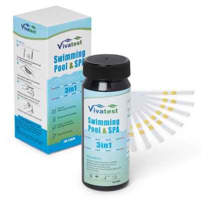  - Vivatest 3 In 1 Water Test Strips 100 Pack Ph Free Chlorine Total Alkalinity Testing Kit For Drinking Water Pool And Hot Tub
