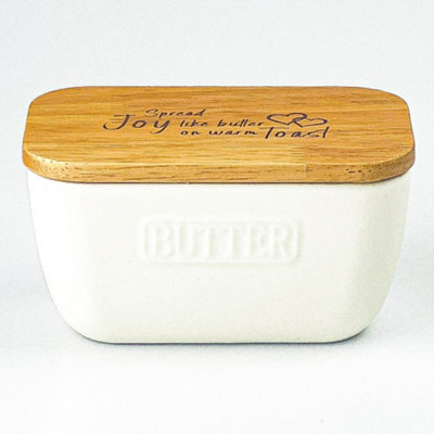 The Just Slate Company White Butter DishSpread Joy from B&Q