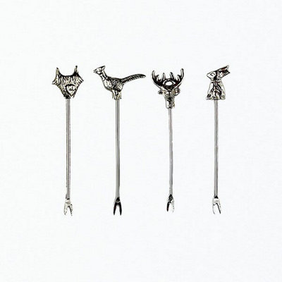 The Just Slate Company Country Animals Set Of 4 Olive Picks from B&Q