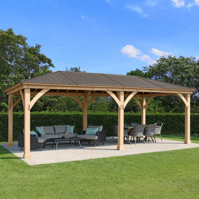 Meridian Gazebo 12Ft X 20Ft (3.7 X 6.2M) With Single Wall from B&Q