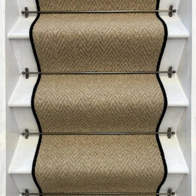RainbowHome Andes Beige Stair Runner With 100% Pure Wool Edge 65 600 from B&Q