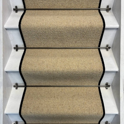 RainbowHome Kalahari Cream Stair Runner With 100% Wool Edge 50 650 from B&Q