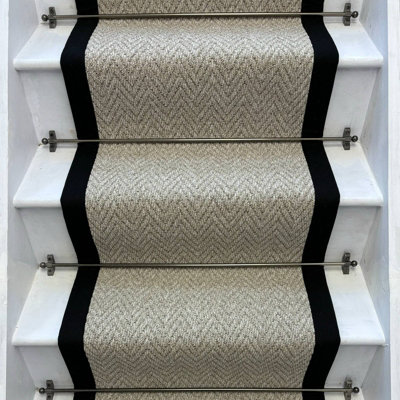 RainbowHome Andes Stair Runner With 100% Cotton Black Border 70 650 from B&Q