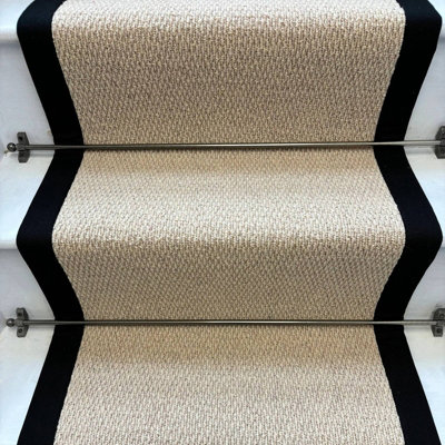 RainbowHome Kalahari Caramel Stair Runner With 100% Cotton Black Border 55 650 from B&Q