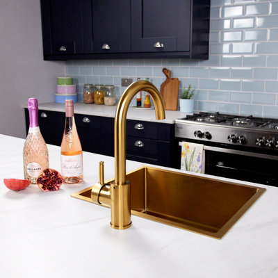 Flode Solo Single Lever 3 In 1 Instant Boiling Tap Brushed Gold Finish from B&Q