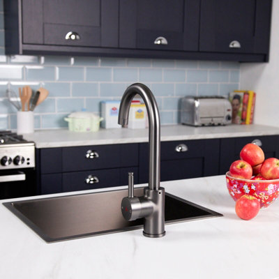 Flode Solo Single Lever 3 In 1 Instant Boiling Tap Gun Metal Finish from B&Q