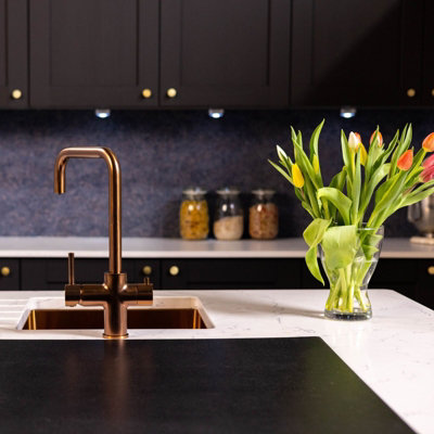 Flode Tre 3 In 1 Boiling Water Tap Rose Gold Finish from B&Q