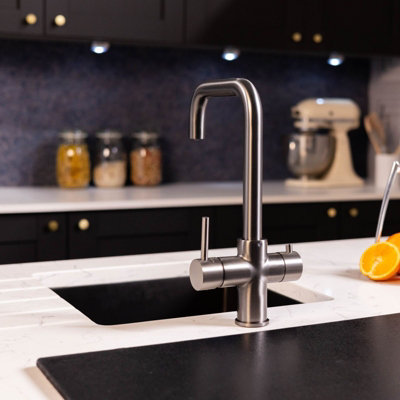 Flode Vier 4 In 1 Instant Boiling Hot & Filtered Cold Water Tap Gun Metal Finish from B&Q