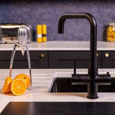 Flode Black Kyld 4 In 1 Instant Boiling & Cold Water Tap With Filtered Chilled Water Matt Finish 4In