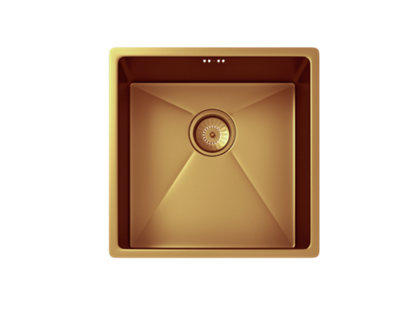Flode Mockeln1.0 Bowl Stainlees Steel Kitchen SinkInset Or UndermountedCopper Finish440mm X 440mm X 200mm from B&Q