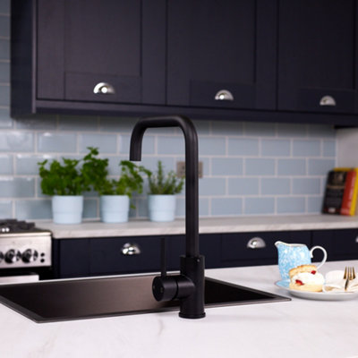 Flode Flöde Arendal Kitchen Mixer TapMatt Black Finish from B&Q