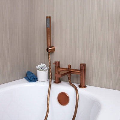 Flode Eslov Bath Shower Mixer Tap Includes Handset And HolderCopper from B&Q
