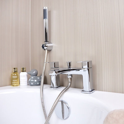 Flode Glan Bath Shower Mixer With Handset And Holder Chrome from B&Q