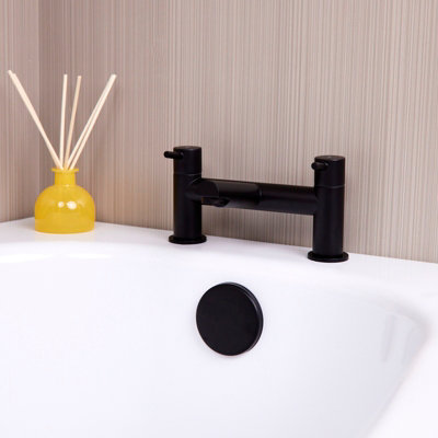Flode Runn Bath Filler Tap Matt Black from B&Q