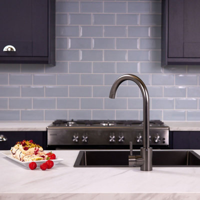 Flode Lillehammer Single Lever Kitchen Sink Mixer Tap With Swivel Spout Gun Metal Finish from B&Q