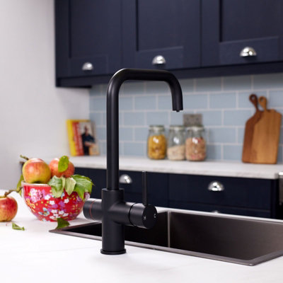 Flode Rora 3 In 1 Biometric Boiling Water Tap Matt Black Finish from B&Q