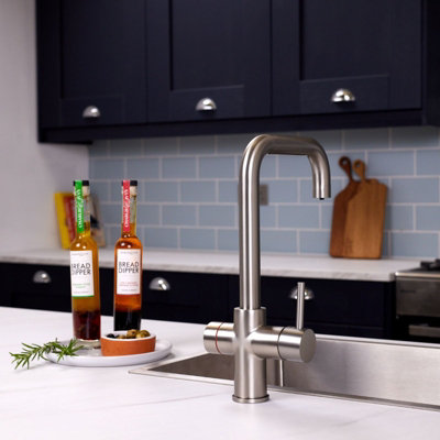 Flode Bio 4 In 1 Biometric Boiling Water Tap Brushed Steel Finish from B&Q