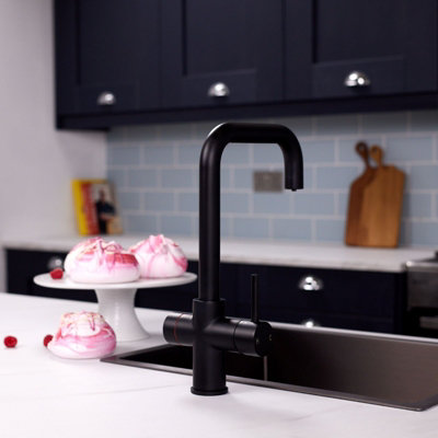 Flode Bio 4 In 1 Biometric Boiling Water Tap Matt Black Finish from B&Q