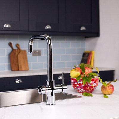 Flode Bio 4 In 1 Biometric Boiling Water Tap Polished Chrome Finish from B&Q
