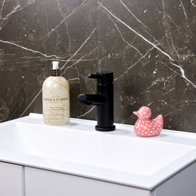 Flode Runn Mono Basin Mixer Tap Matt Black from B&Q
