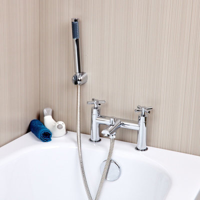Flode Isak Bath Shower Mixer With Handset And Holder Chrome from B&Q