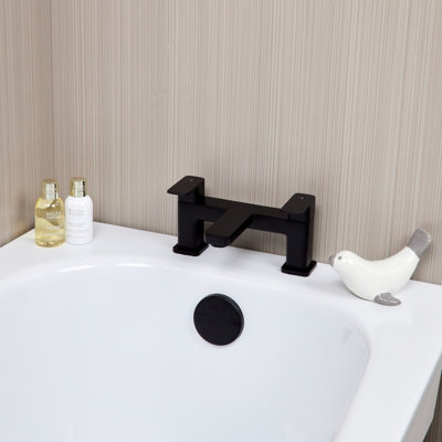 Flode Glan Bath Filler Tap Matt Black from B&Q