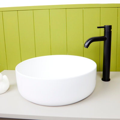 Flode Kumla High Rise Mono Basin Mixer Tap Matt Black from B&Q
