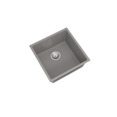 Flode Vanern 1.0 Bowl Comite Kitchen SinkInset Or Undermounted440mm X 440mm X 205mmStrainer Waste Supplied Matt Grey Finish from B&Q