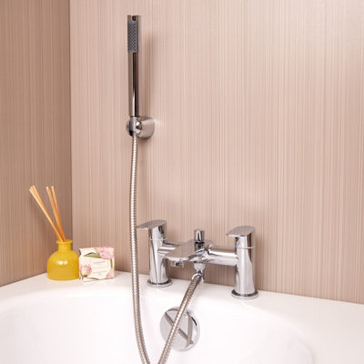 Flode Skarki Bath Shower Mixer Tap Polished Chrome Finish from B&Q