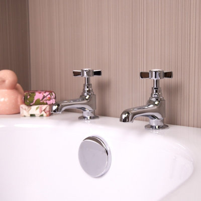B&Q -  Skuleberget Traditional Bath Taps Polished Chrome Finish