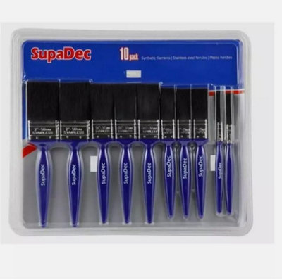 Supadec Paint Brush SetPack Of 10Multi-Size Paint BrushesPremium Brushes For WallsCeilingsPaste & General Decorating from B&Q