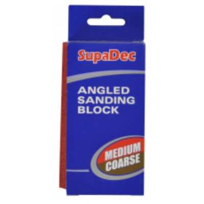 Supadec Angled Sanding BlockMedium Coarse Reusable Sanding Sponge For WoodMetal & Plastic Surfaces from B&Q