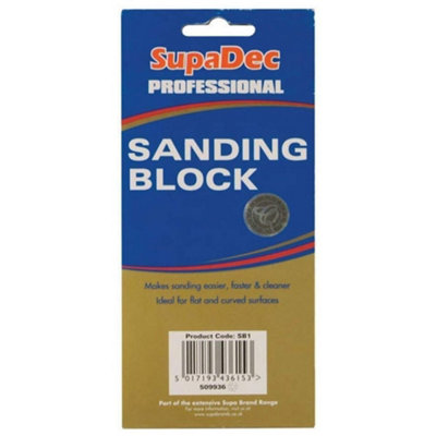 Supadec Professional Sanding BlockMoulded PlasticFoam BasePremium Sanding Block For WoodMetal & Plastic Surfaces from B&Q