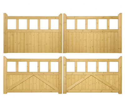 MD Carpentry Workshop LTD Double Wooden Driveway Garden Gates Tongue & Groove Timber Design from B&Q