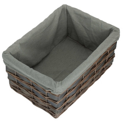Red Hamper St073Gry/3 Large Grey Scandi Storage Basket With Grey Lining from B&Q