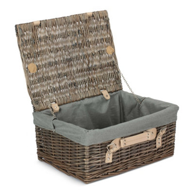 Red Hamper Eh035Gry 40Cm Antique Wash Hamper With Grey Sage Lining from B&Q