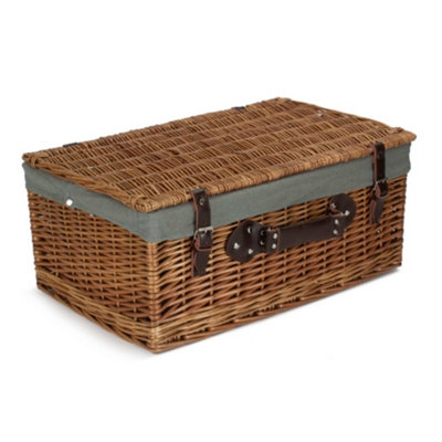 B&Q -  Eh151Gry 55Cm Double Steamed Hamper With Grey Sage Lining